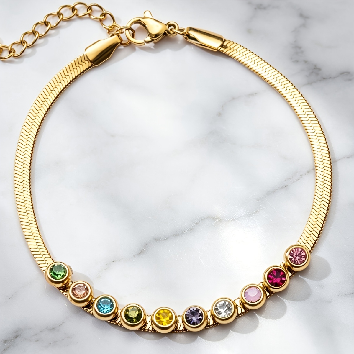2pcs Unisex 18K Golden Plated Bracelet and Bangle Set